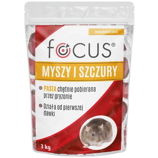 Focus Pasta – rattengif tegen ratten, muizen en andere knaagdieren | 3kg