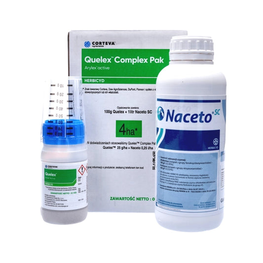 Quelex Complex Pak 4HA – Quelex 0,1 kg (Florasulam, Halauxyfen-methyl) + Naceto 1 L (Diflufenican, Flufenacet)