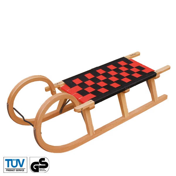 Wooden Sled TARA I 110 cm – classic | Sturdy construction | TÜV GS certified